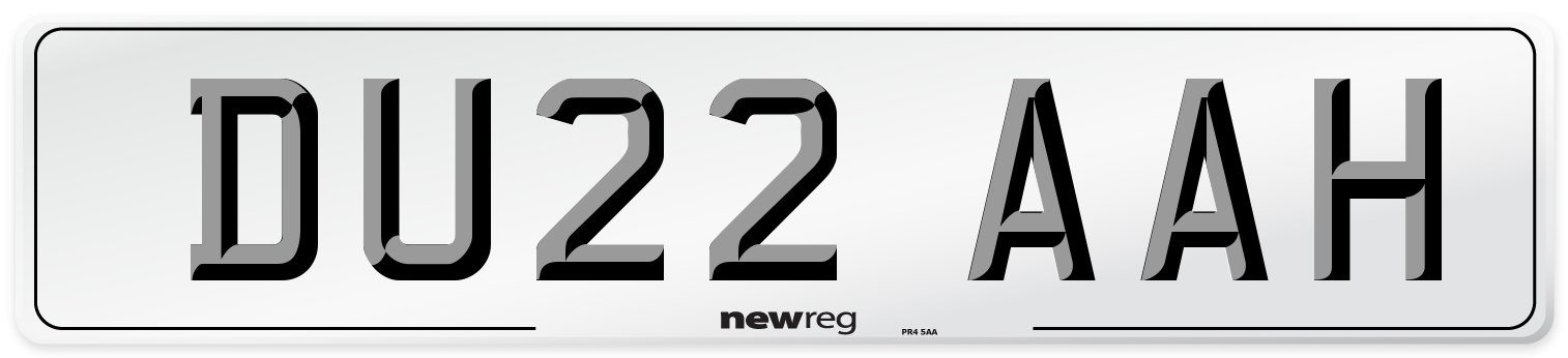 DU22 AAH Number Plate from New Reg